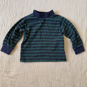 Beluga New York - Vintage Navy and Green Striped Kids turtleneck Long Sleeve Tee